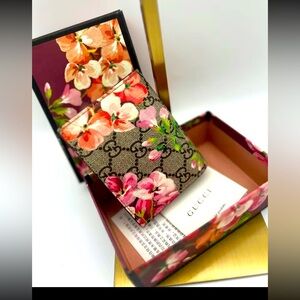 GUCCI Blooms canvas/leather wallet